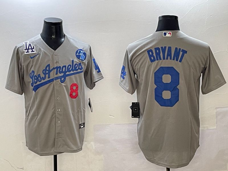 Men Los Angeles Dodgers #8 Bryant Grey Game 2025 Nike MLB Jersey style 2->los angeles dodgers->MLB Jersey